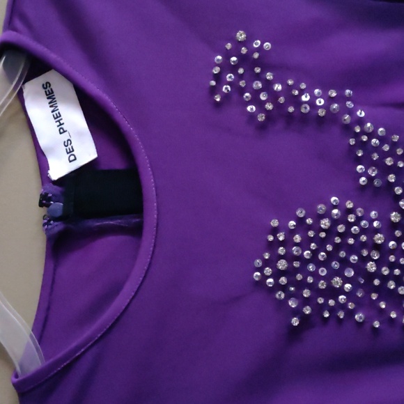 Des Phemmes tulle midi dress featuring splash crystal-embroidery 4 - Picture 4 of 16